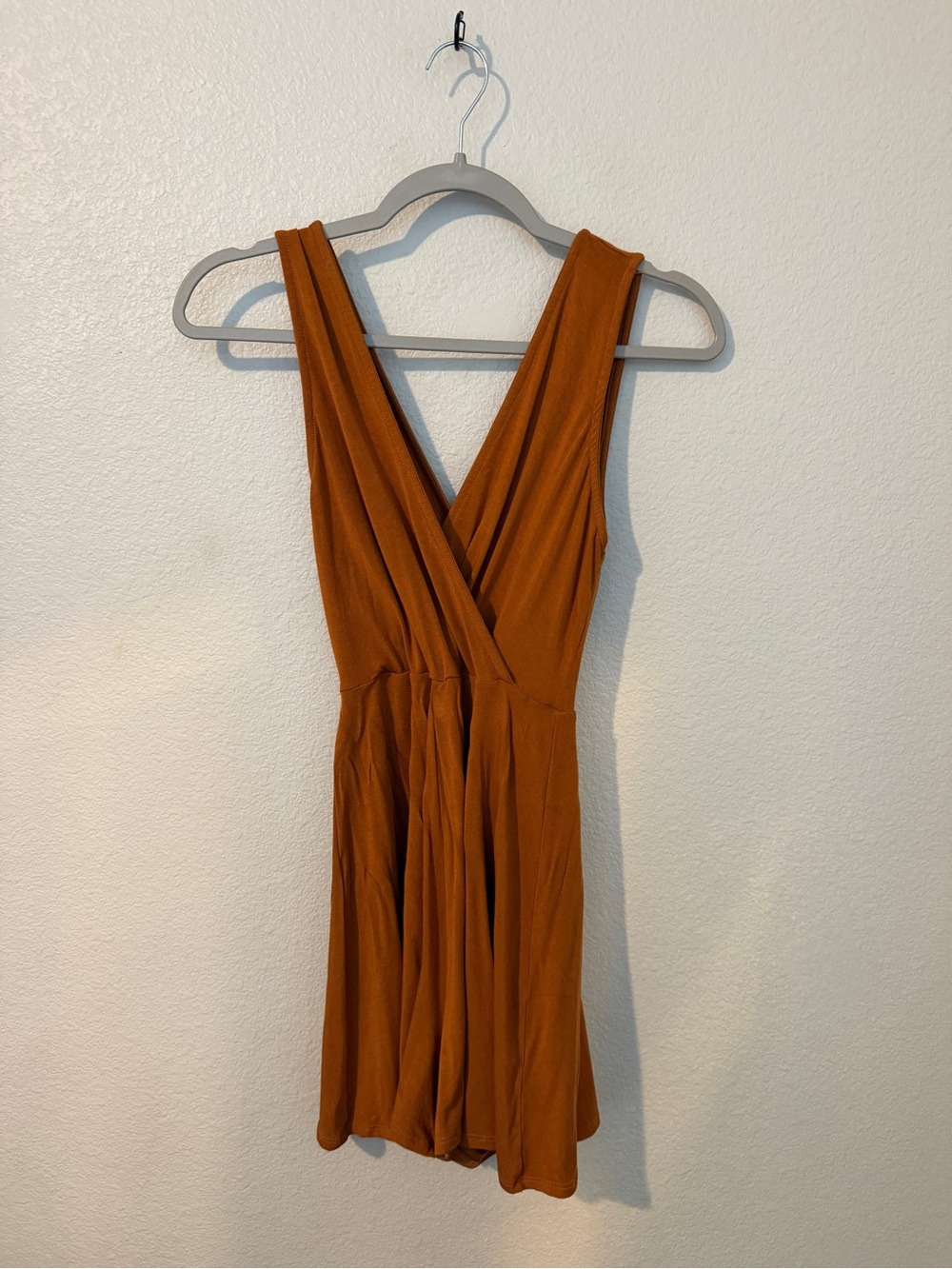 American Threads Sleeveless Rust Orange Wrap Romper